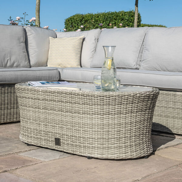 grasmere outdoor rattan large corner sofa & chair with oval coffee table