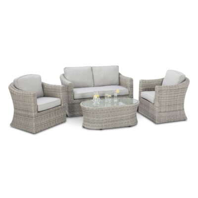 grasmere outdoor rattan 2 seater suite with oval coffee table