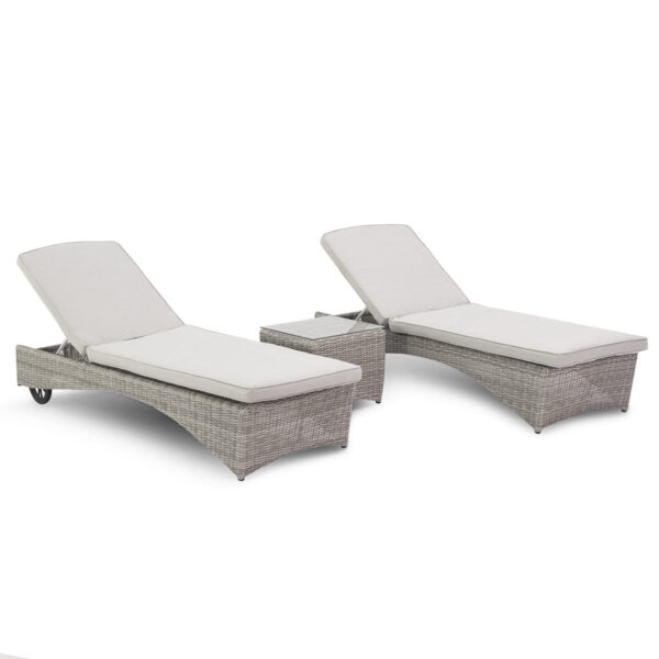 grasmere outdoor rattan sunlounger and side table set