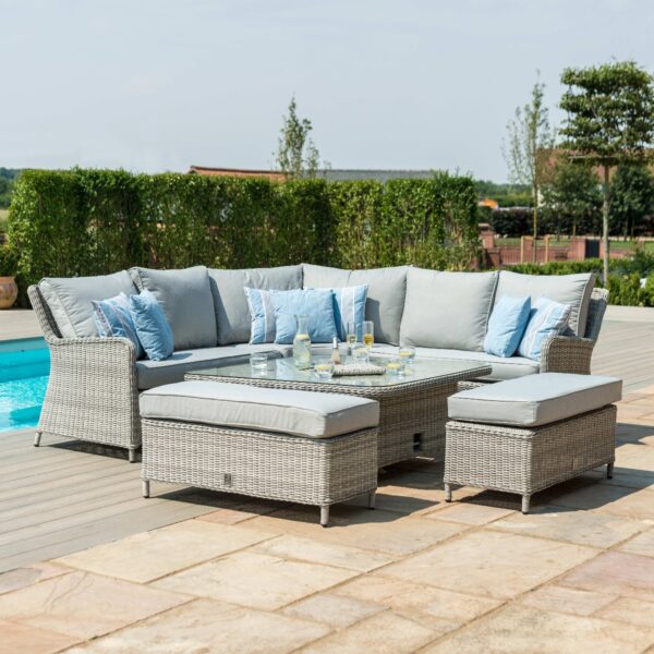 grasmere outdoor royal rattan corner sofa set with adjustable table