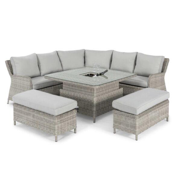 grasmere outdoor royal rattan corner sofa set with adjustable table