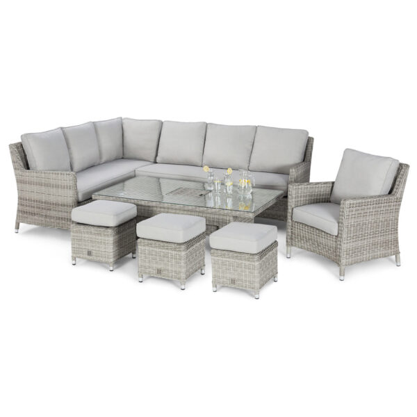 grasmere outdoor rattan corner sofa & armchair with adjustable table & ice bucket