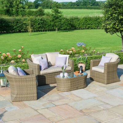 windemere outdoor rattan 2 seater suite with coffee table
