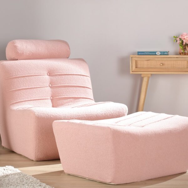 cozy boucle chair uk made pink
